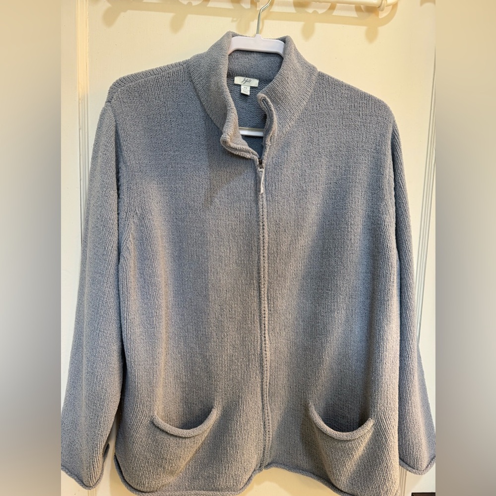 J. Jill Women's Cozy Gray Teddy Jacket
